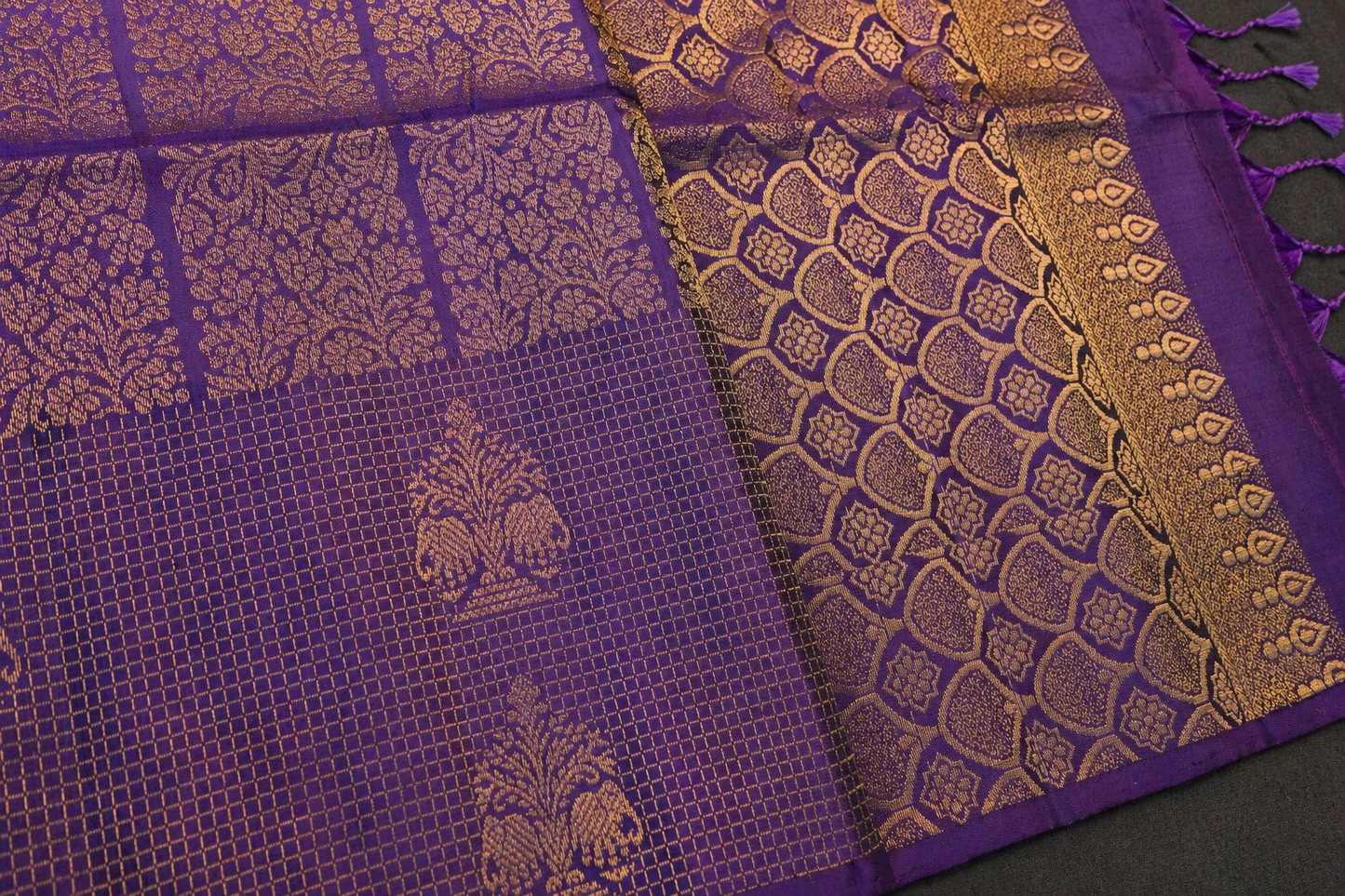 Pure Silk Kanjivaram Purple Saree