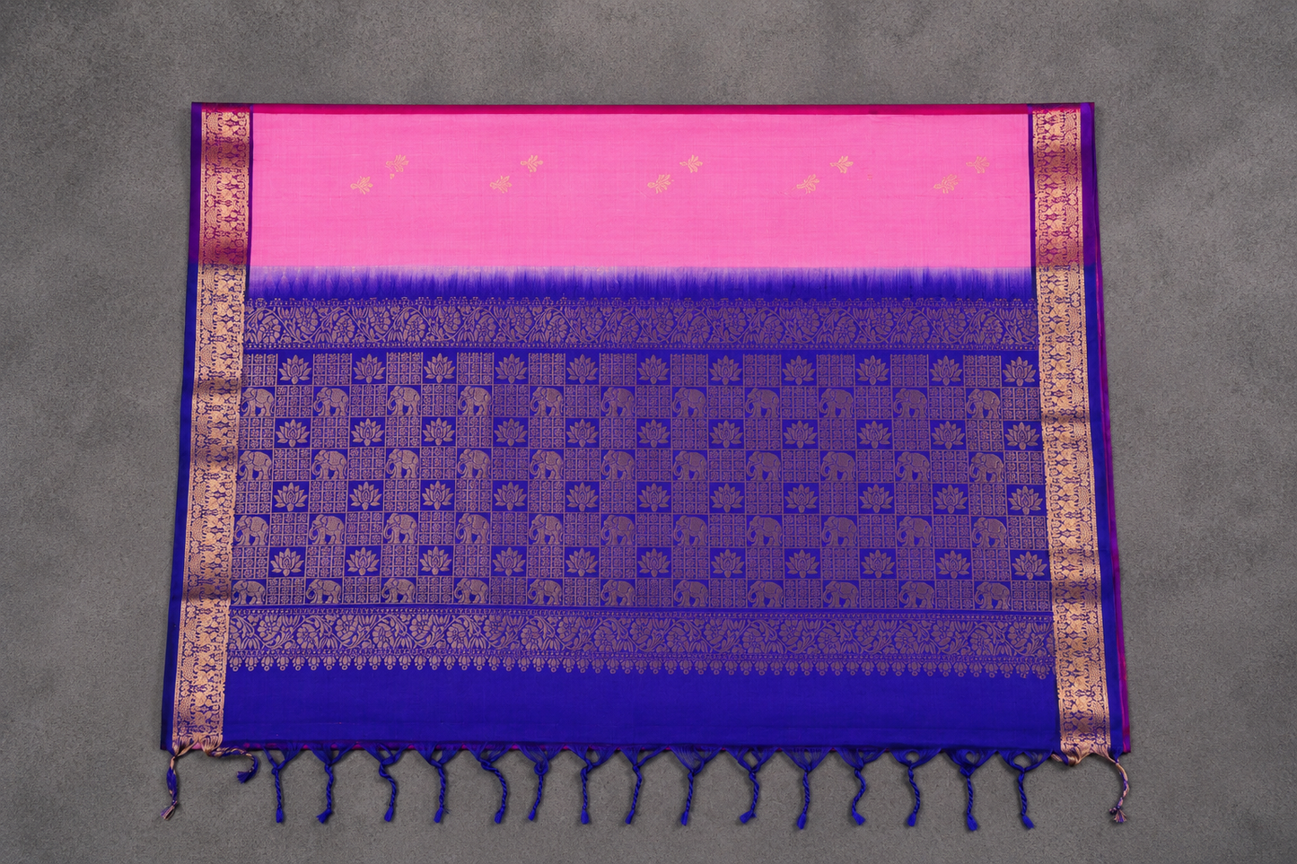 Elephant Motif , contrast silk saree