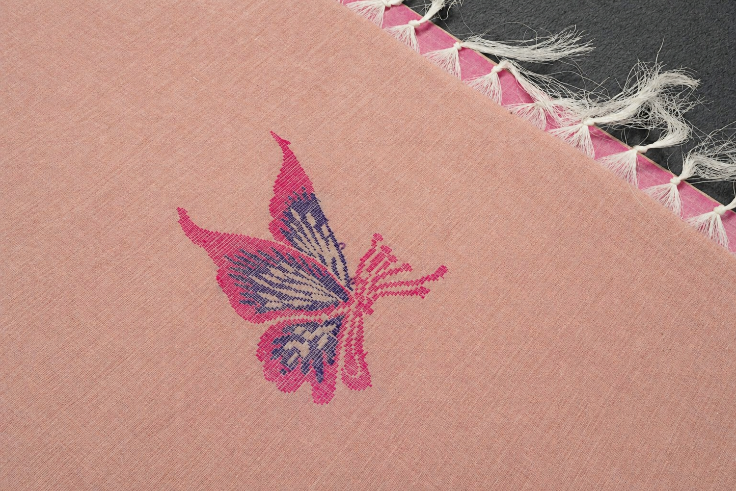 Handloom Cotton Saree in Butterfly Butta