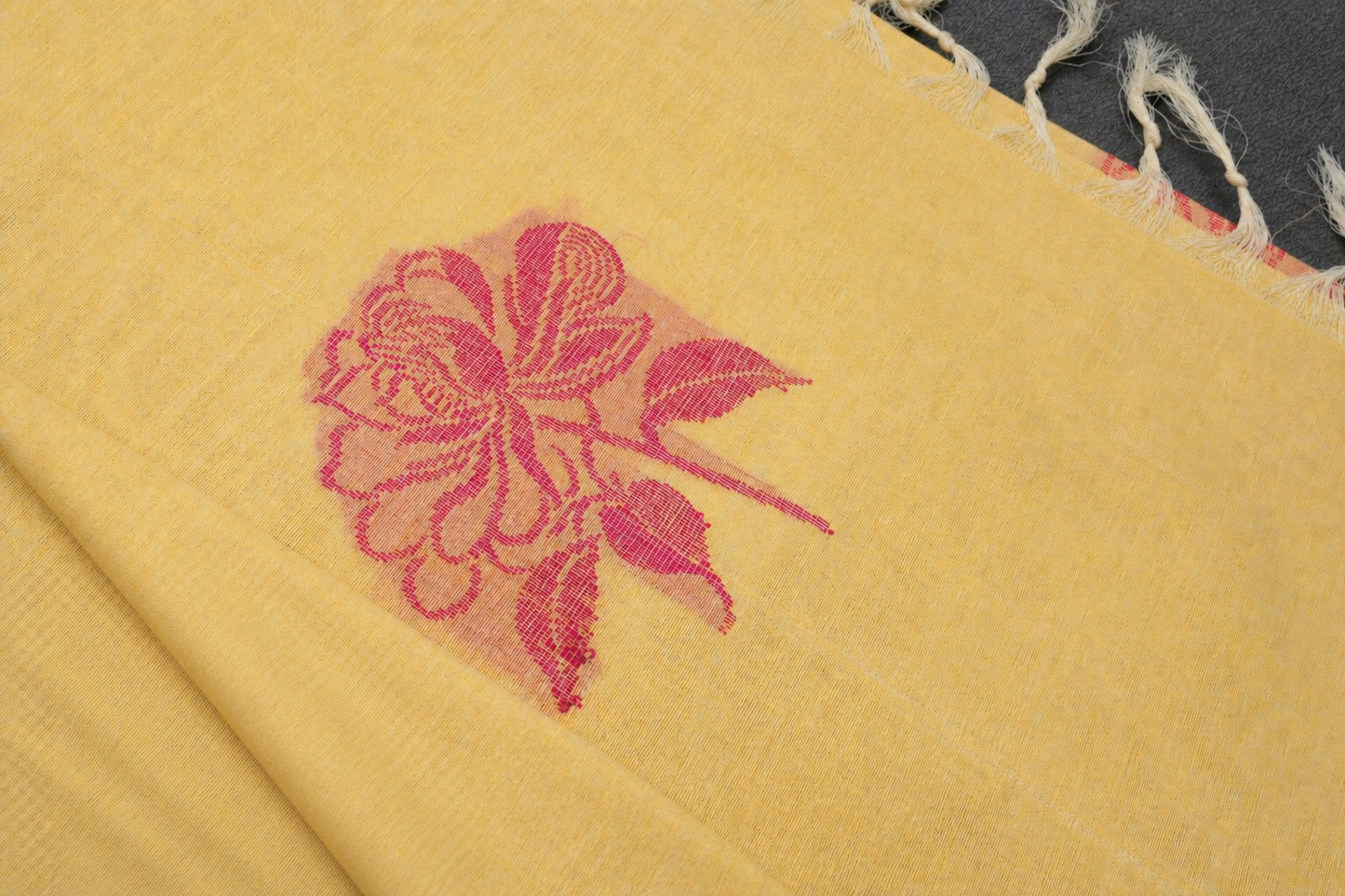 Handloom Cotton Saree in Rose Butta