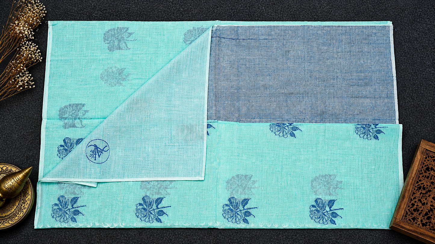 Handloom Cotton Saree in Rose Butta