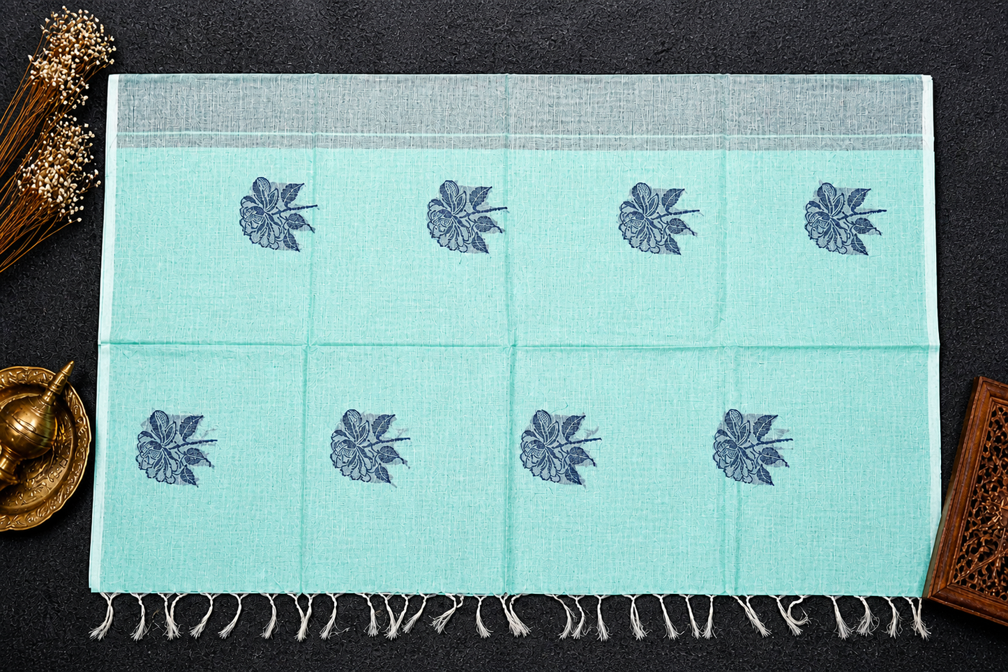 Handloom Cotton Saree in Rose Butta