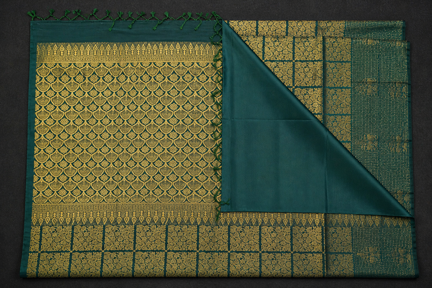 Pure Kanjivaram silk green Saree