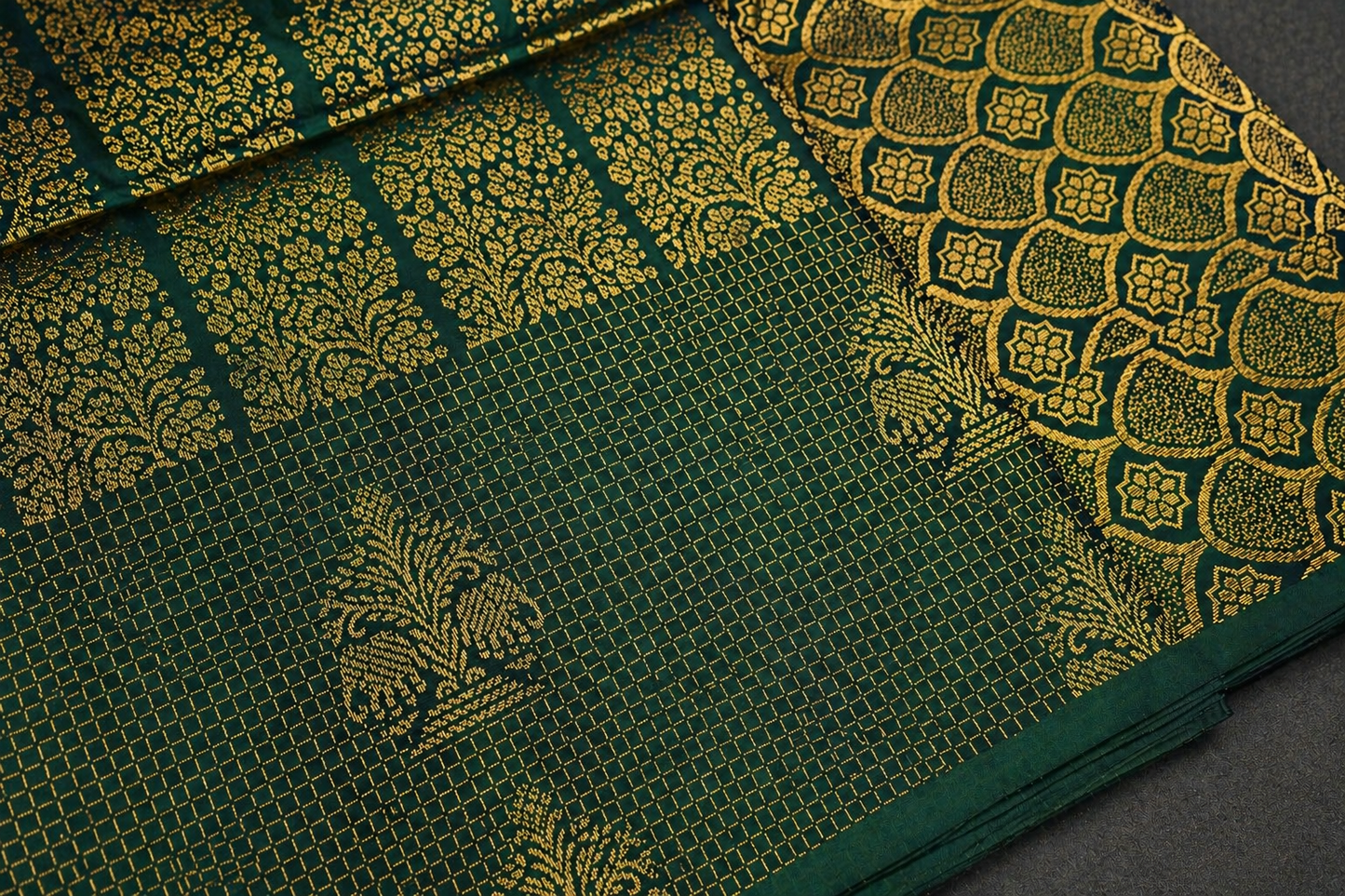 Pure Kanjivaram silk green Saree