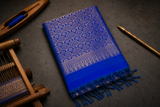 Pure Silk Kanjivaram Blue Saree