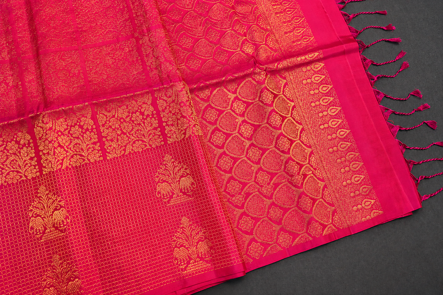 Pure Silk Kanjivaram Pink Saree