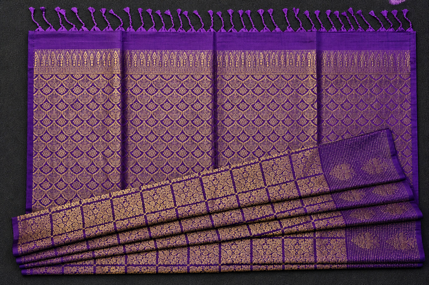 Pure Silk Kanjivaram Purple Saree