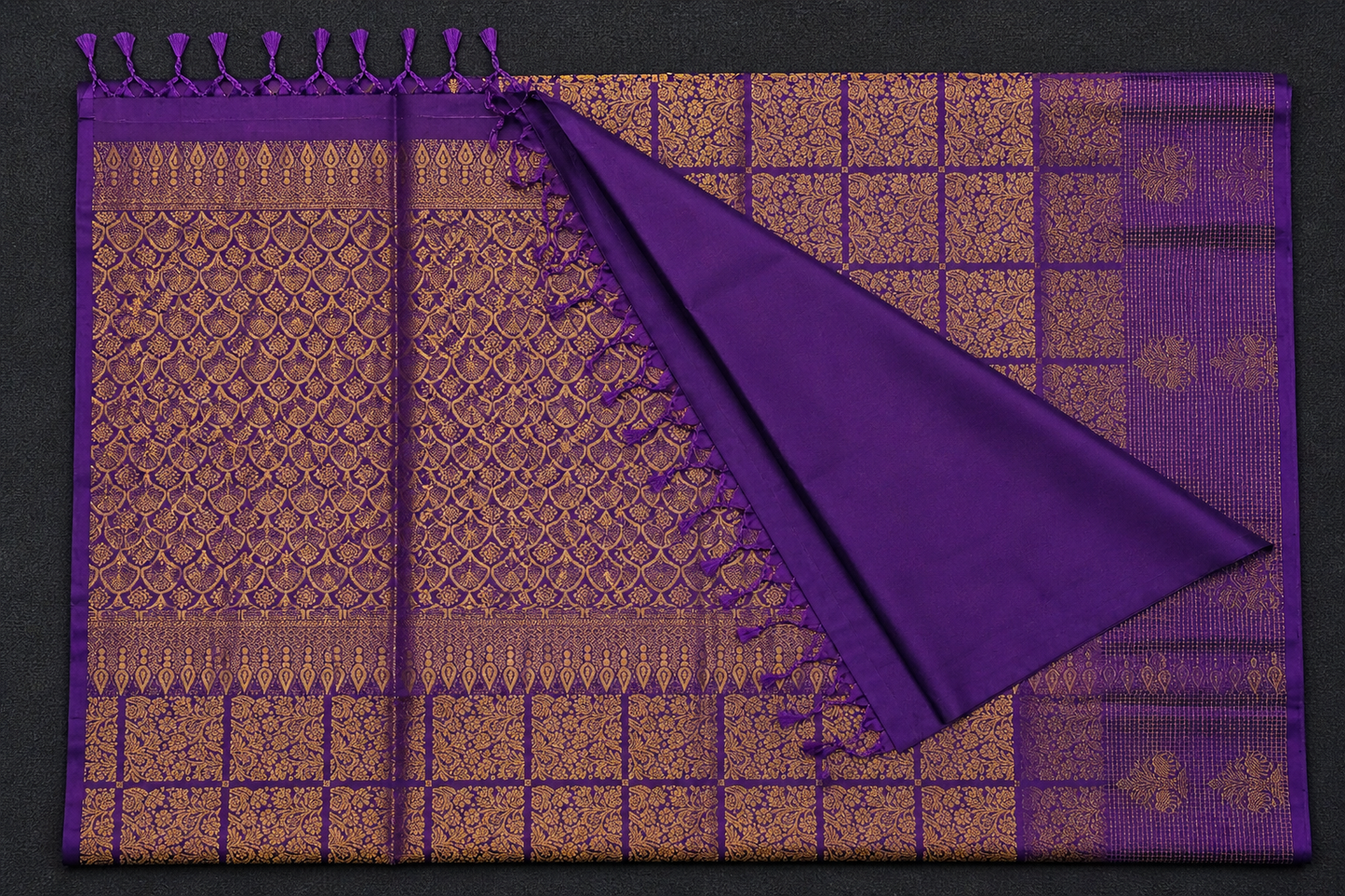 Pure Silk Kanjivaram Purple Saree