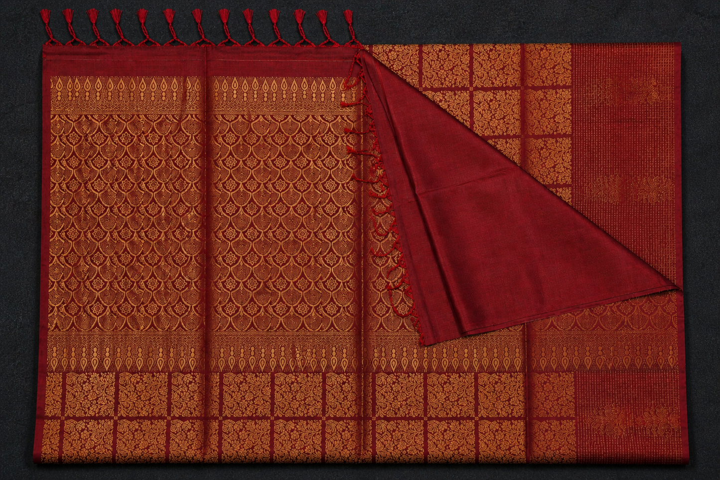 Pure Silk Kanjivaram maroon Saree
