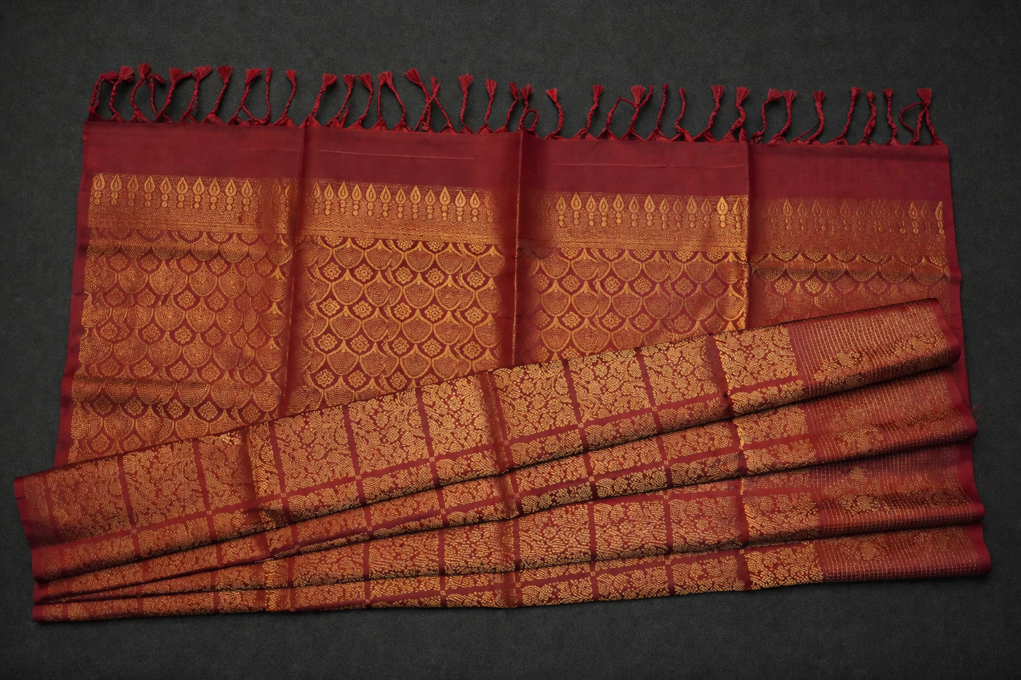 Pure Silk Kanjivaram maroon Saree